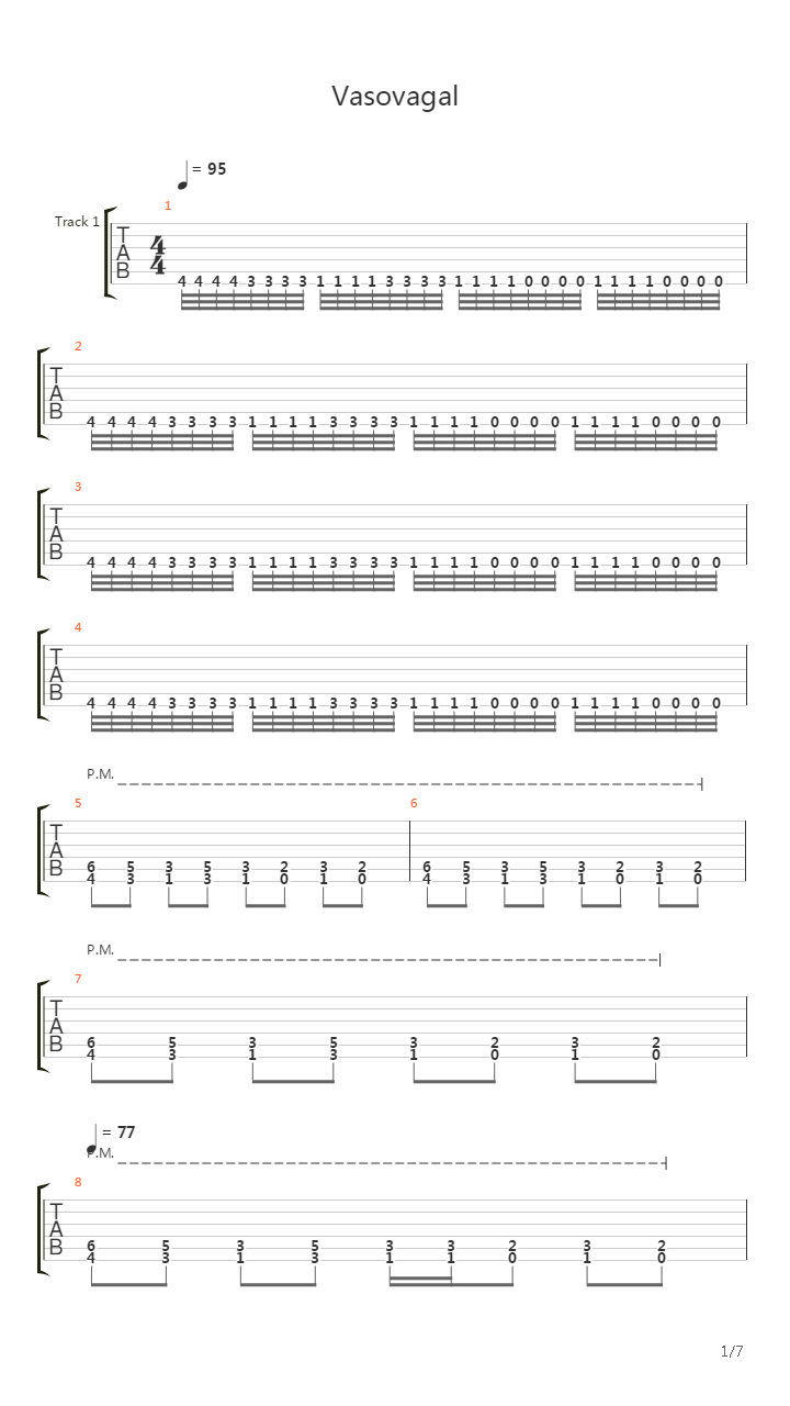 Vasovagal吉他谱