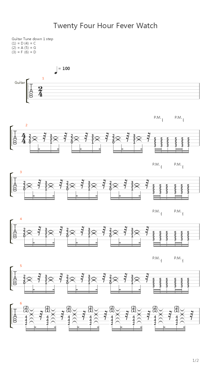Twenty Four Hour Fever Watch吉他谱