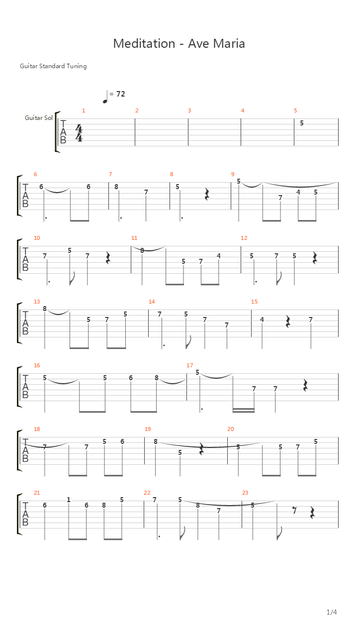 Meditation - Ave Maria吉他谱