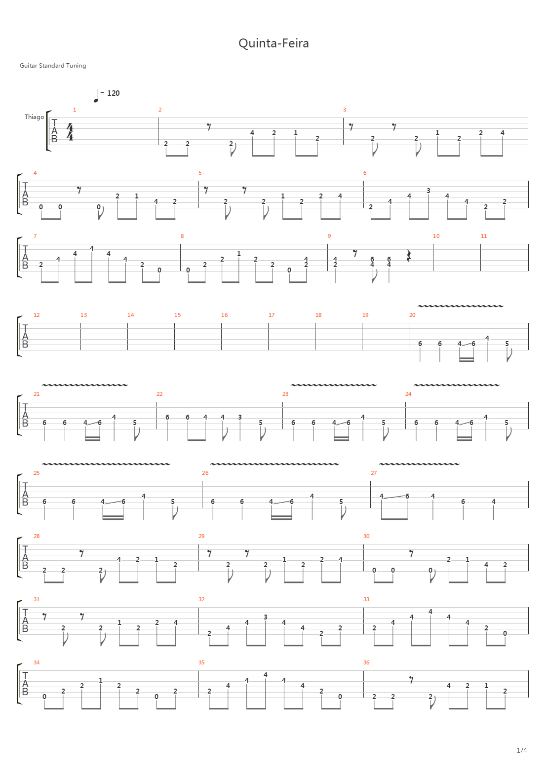 Quinta Feira吉他谱