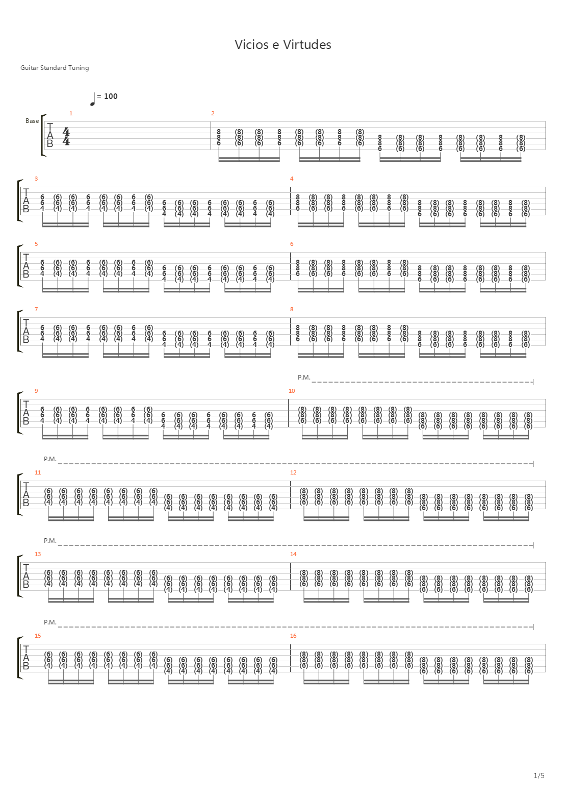 Vcios E Virtudes吉他谱