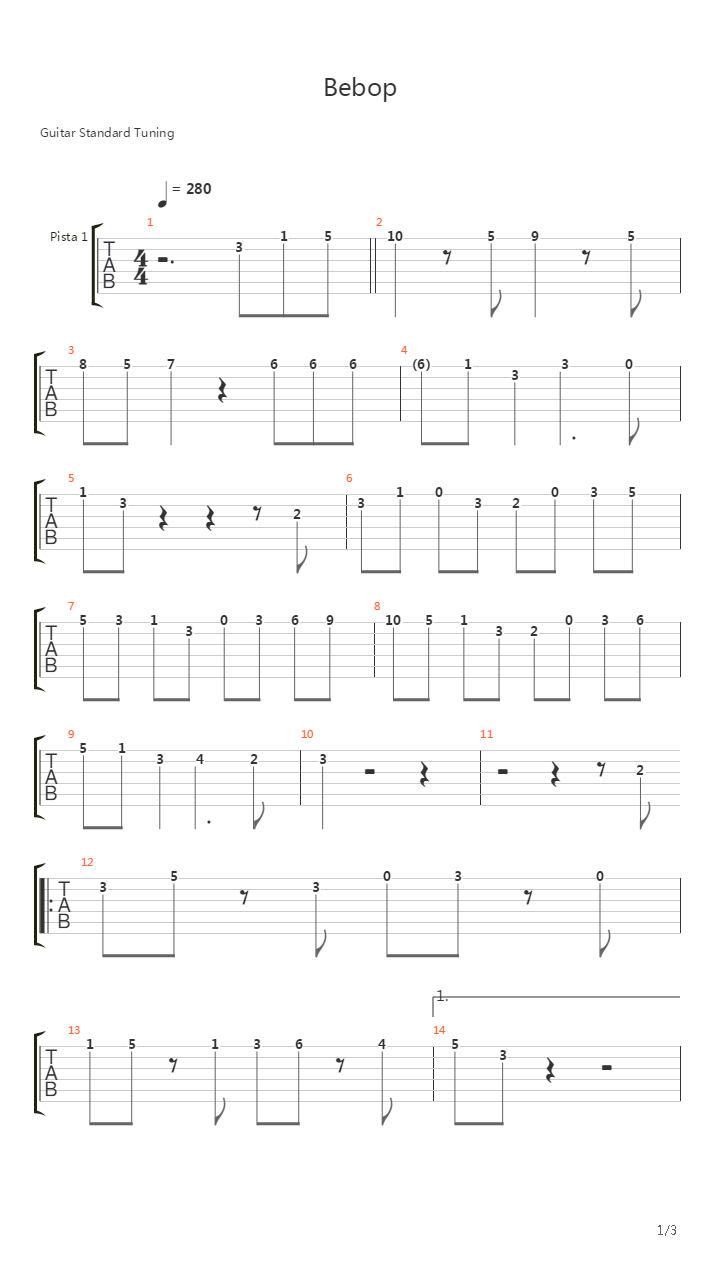 Bebop吉他谱