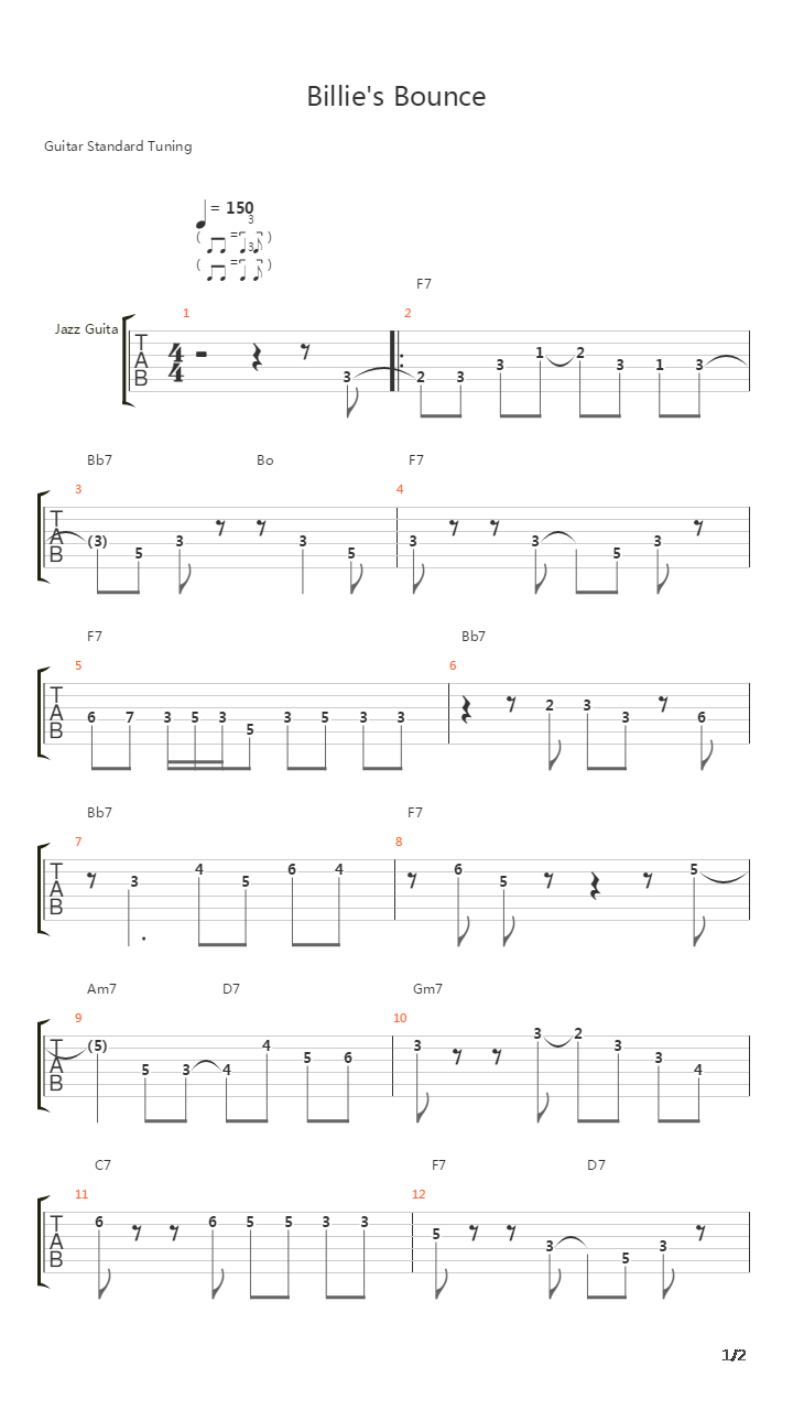 Billies Bounce吉他谱