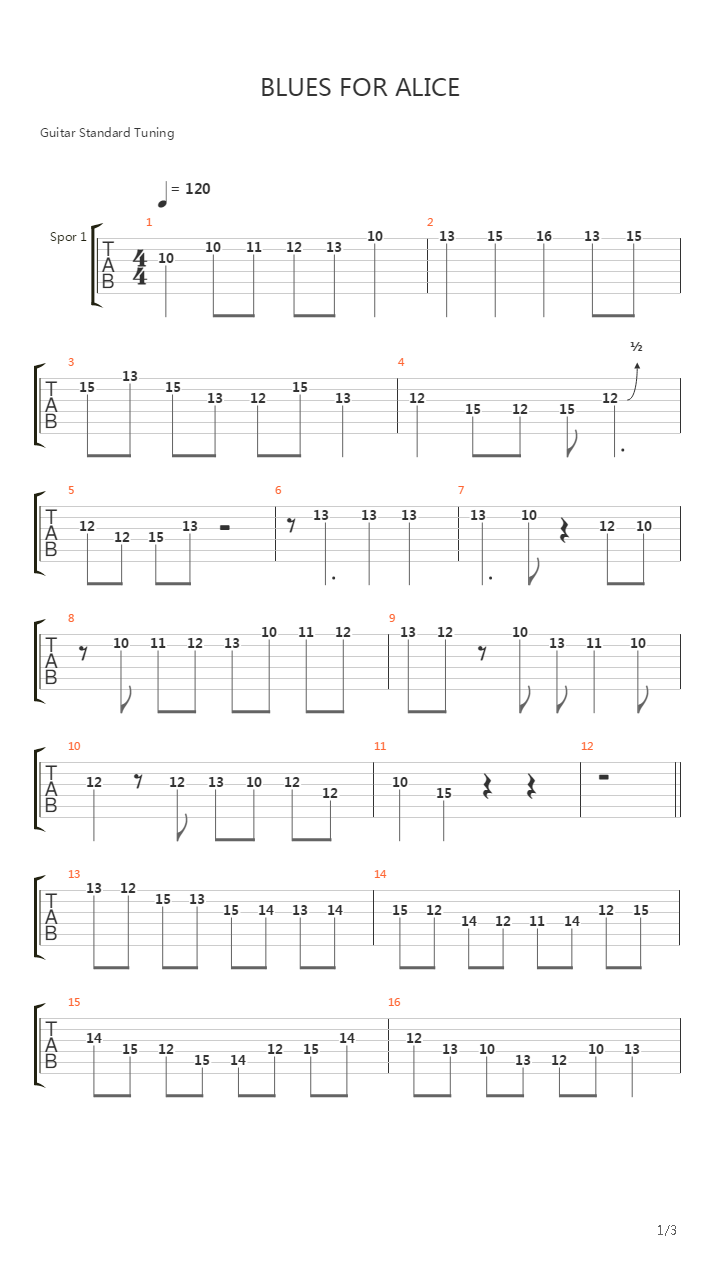 Blues For Alice吉他谱