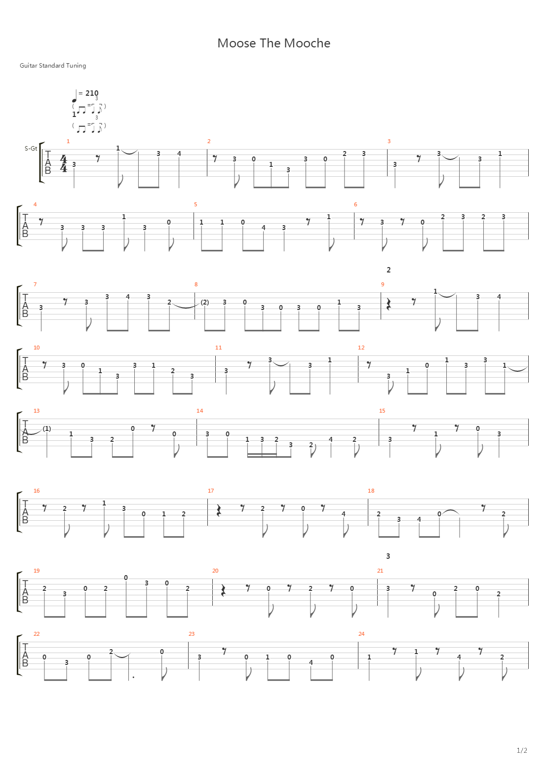 Moose The Mooche吉他谱