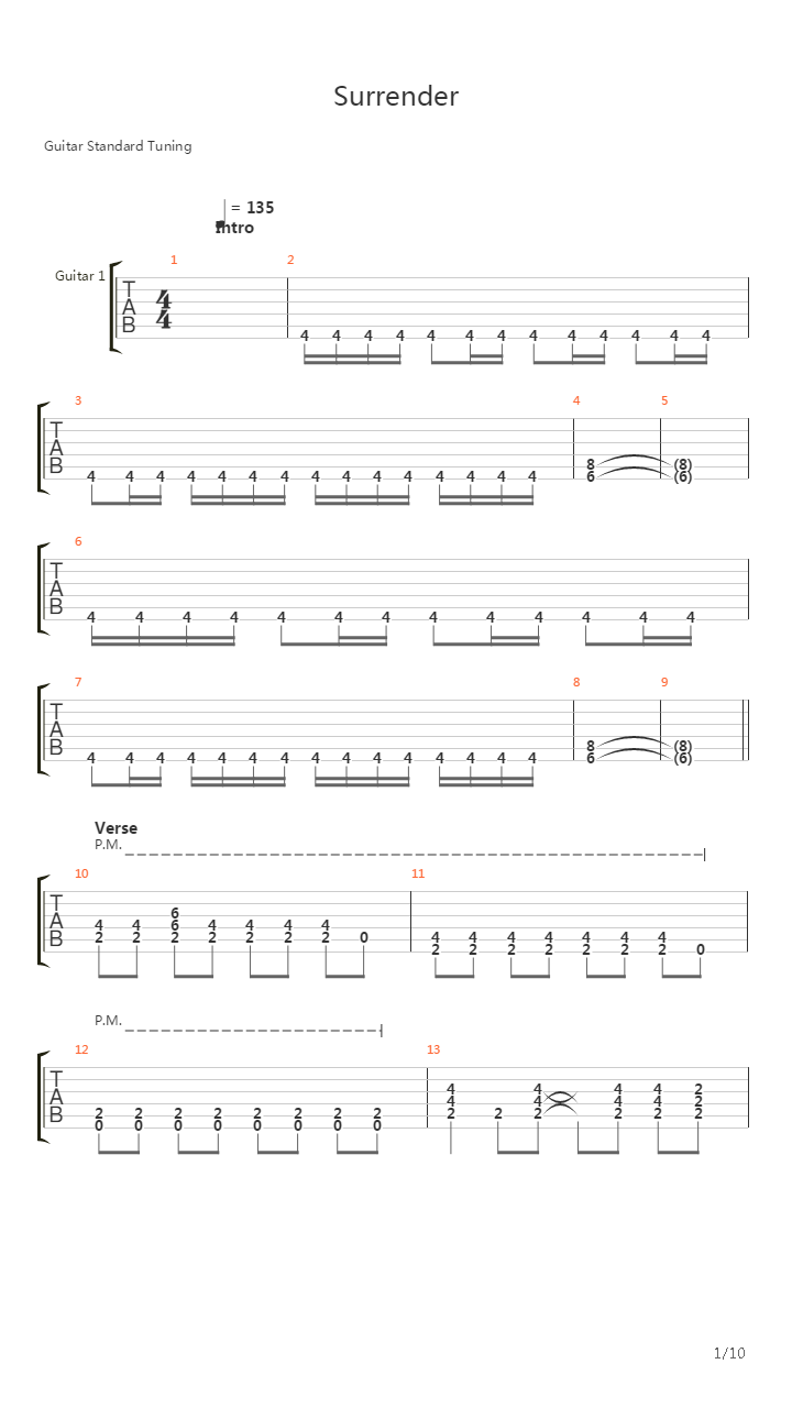Surrender吉他谱