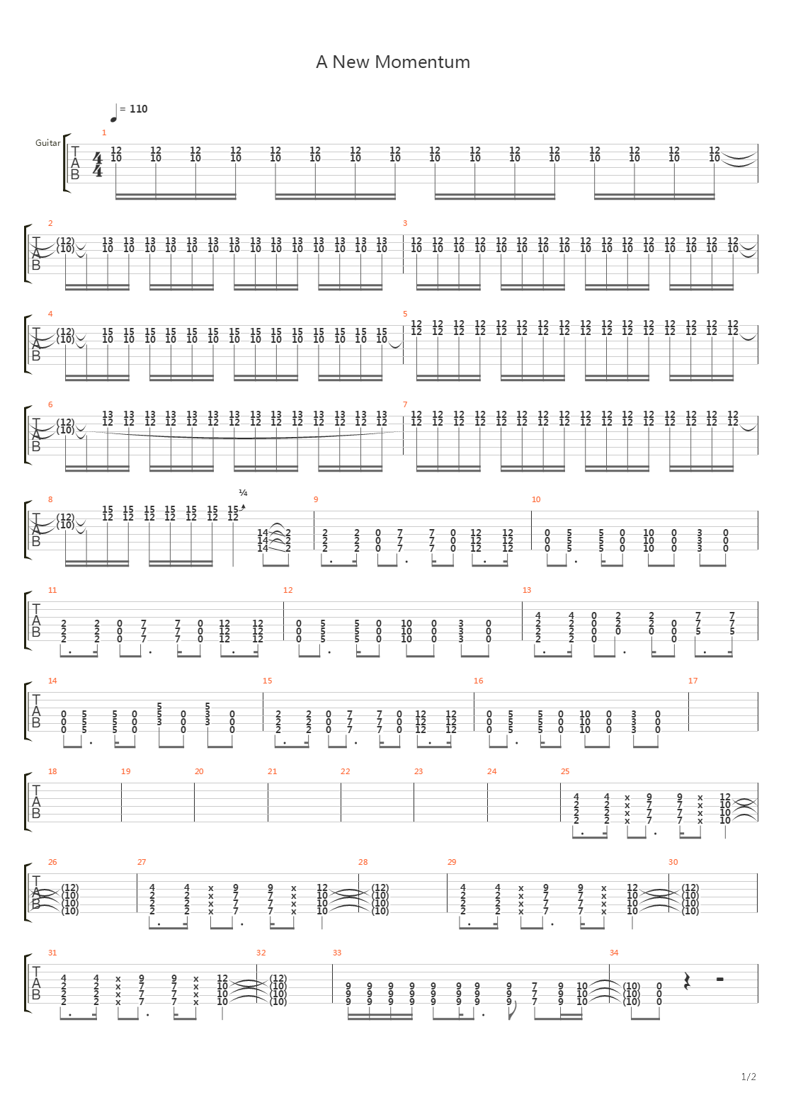 A New Momentum吉他谱