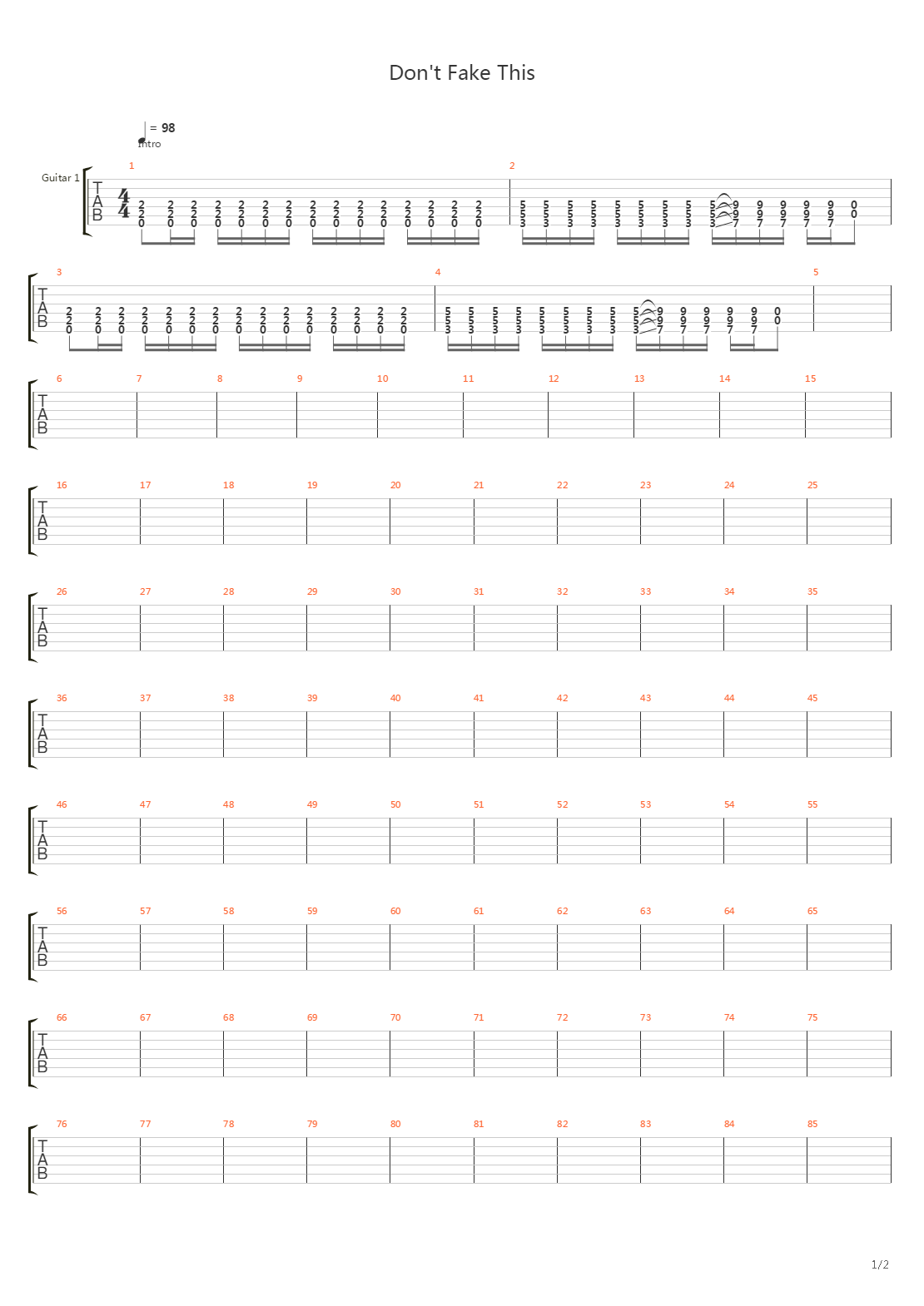 Dont Fake This吉他谱