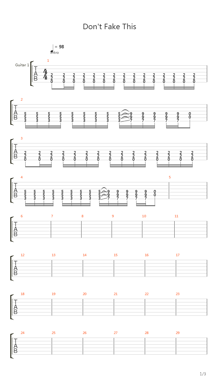 Dont Fake This吉他谱