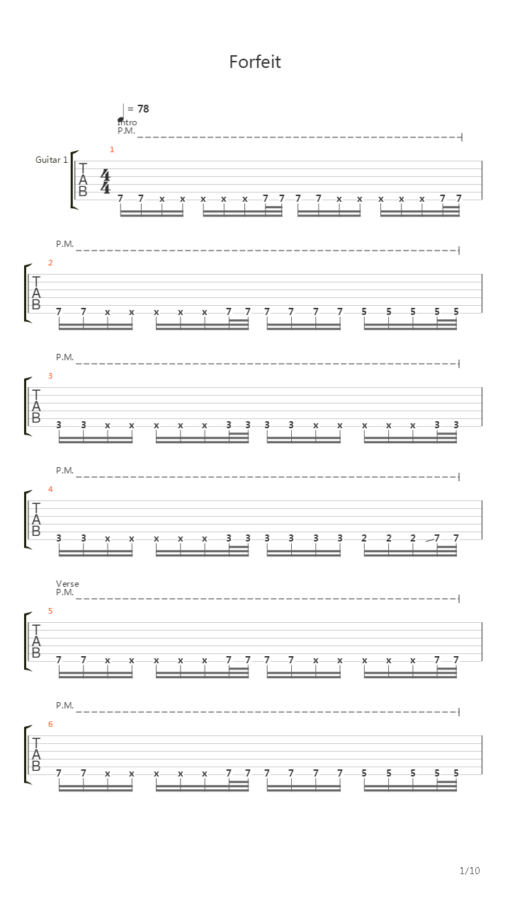 Forfeit吉他谱