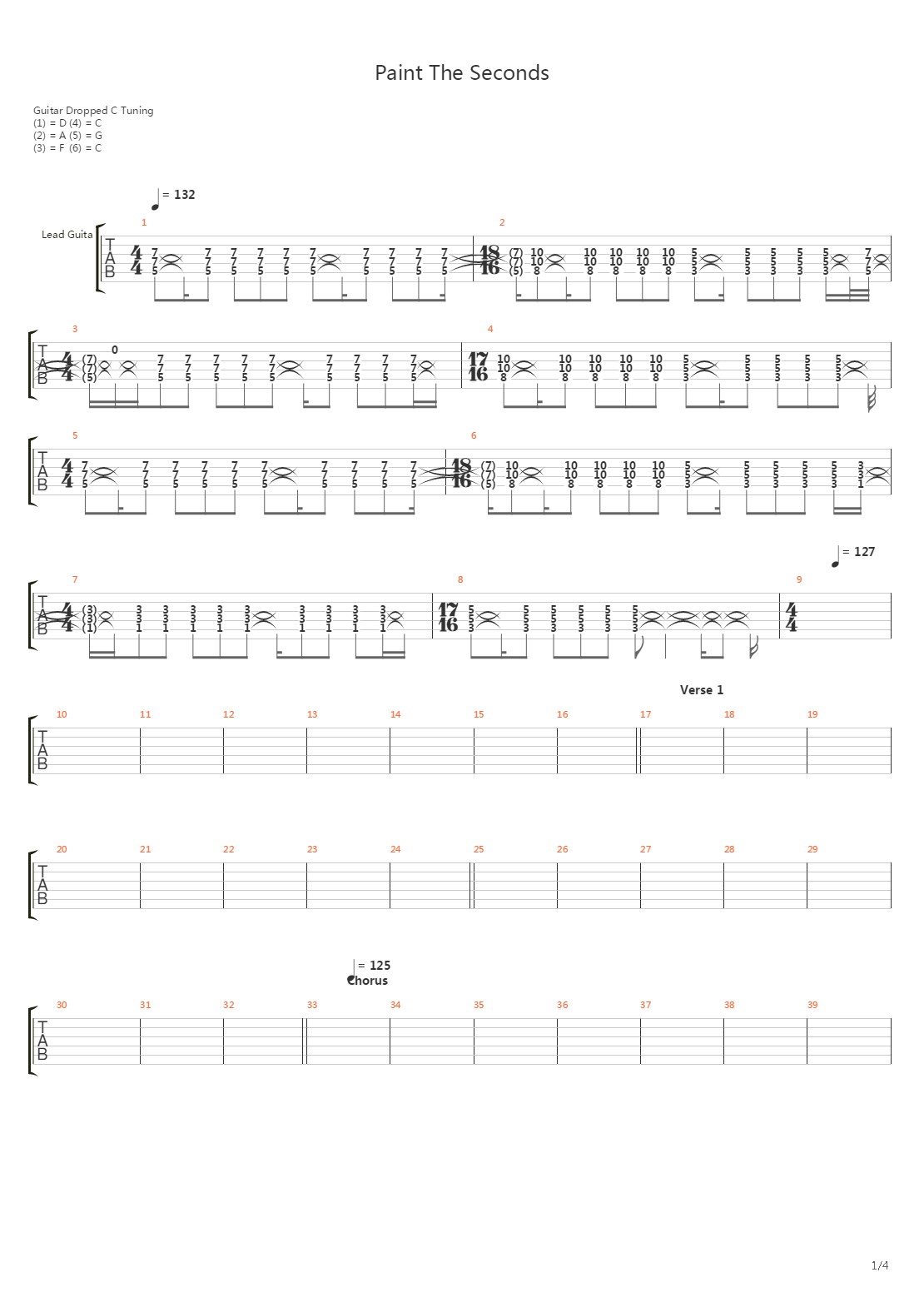 Paint The Seconds吉他谱