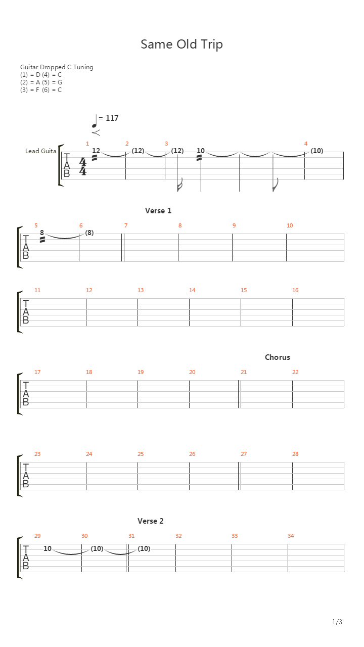 Same Old Trip吉他谱