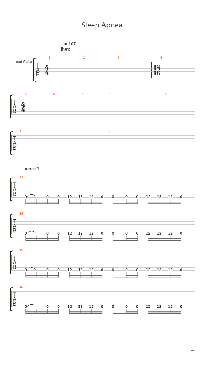 Sleep Apnea吉他谱