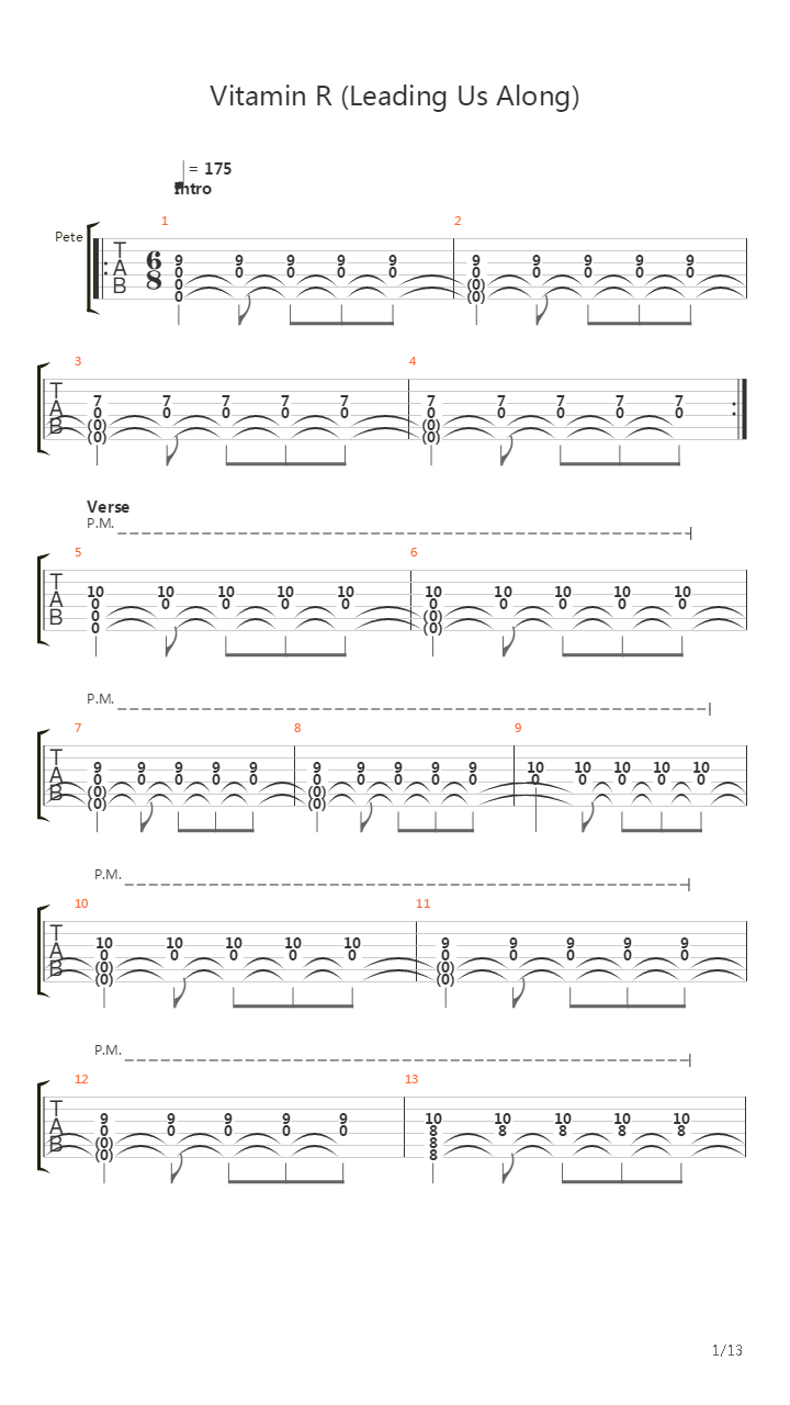 Vitamin R Leading Us Along吉他谱