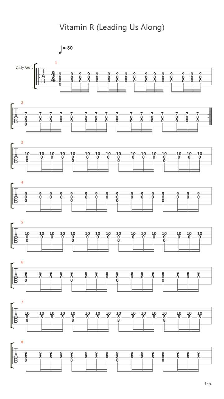 Vitamin R Leading Us Along吉他谱