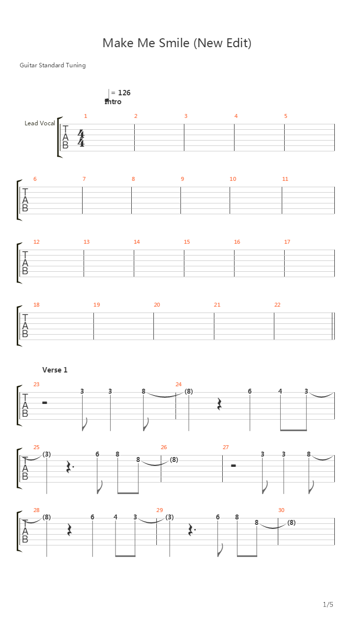 Make Me Smile吉他谱