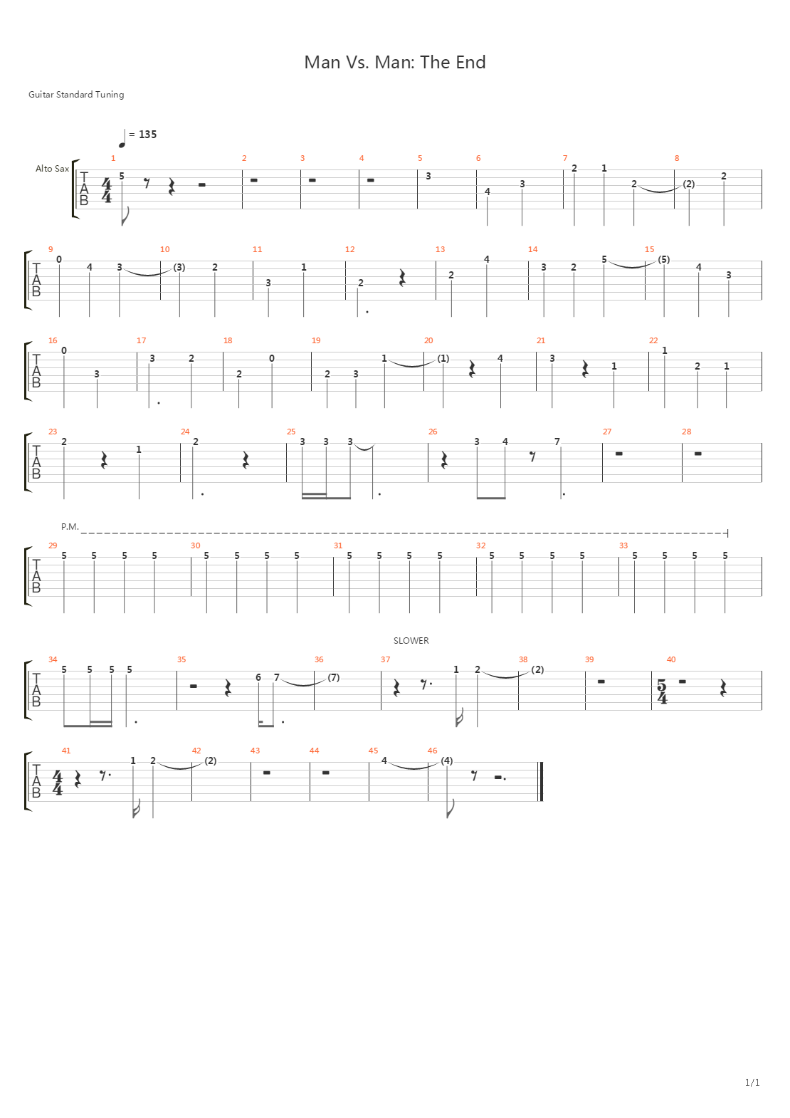 Man Vs Man The End吉他谱