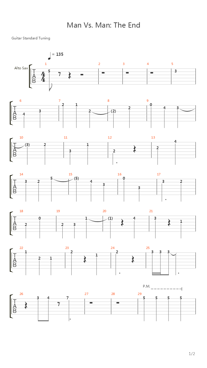 Man Vs Man The End吉他谱