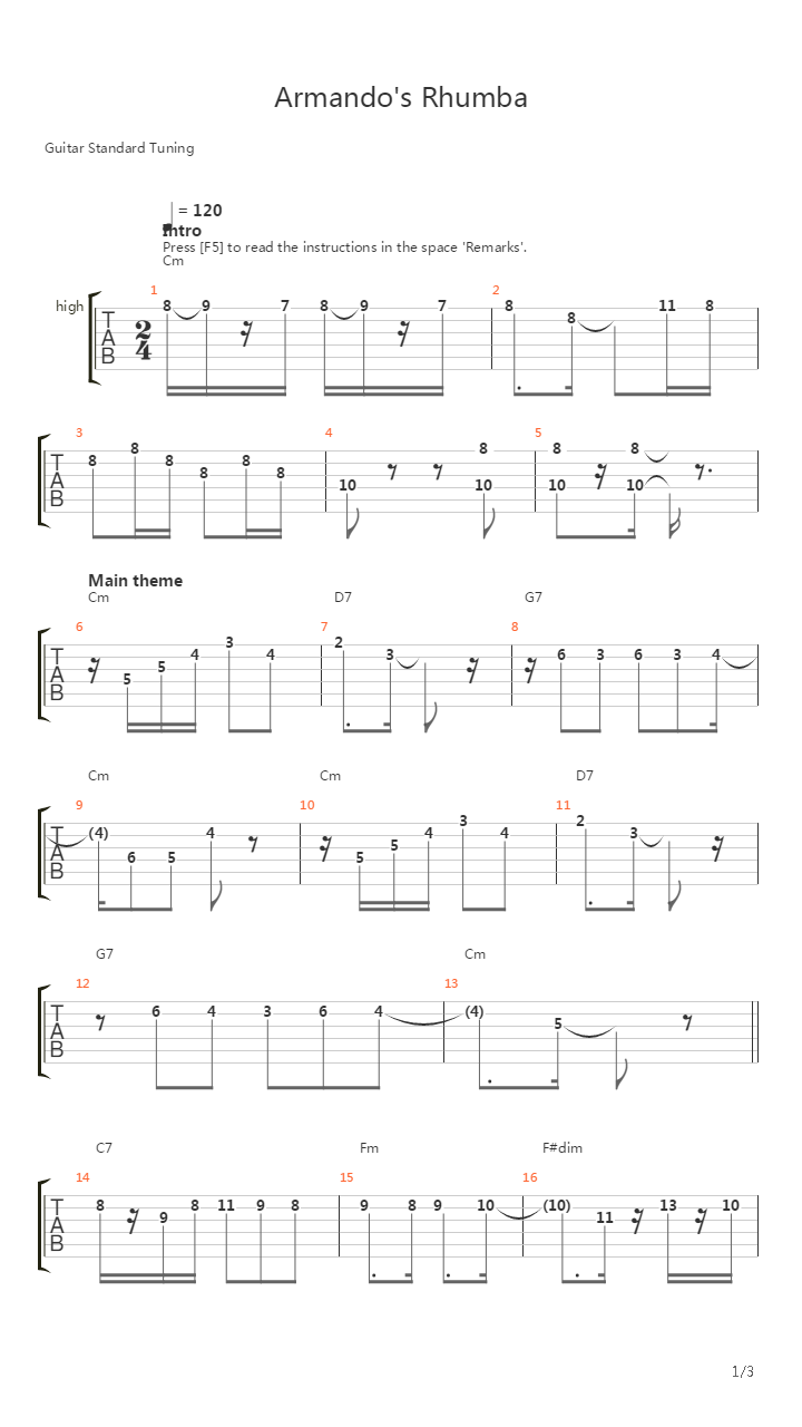 Armandos Rumba吉他谱