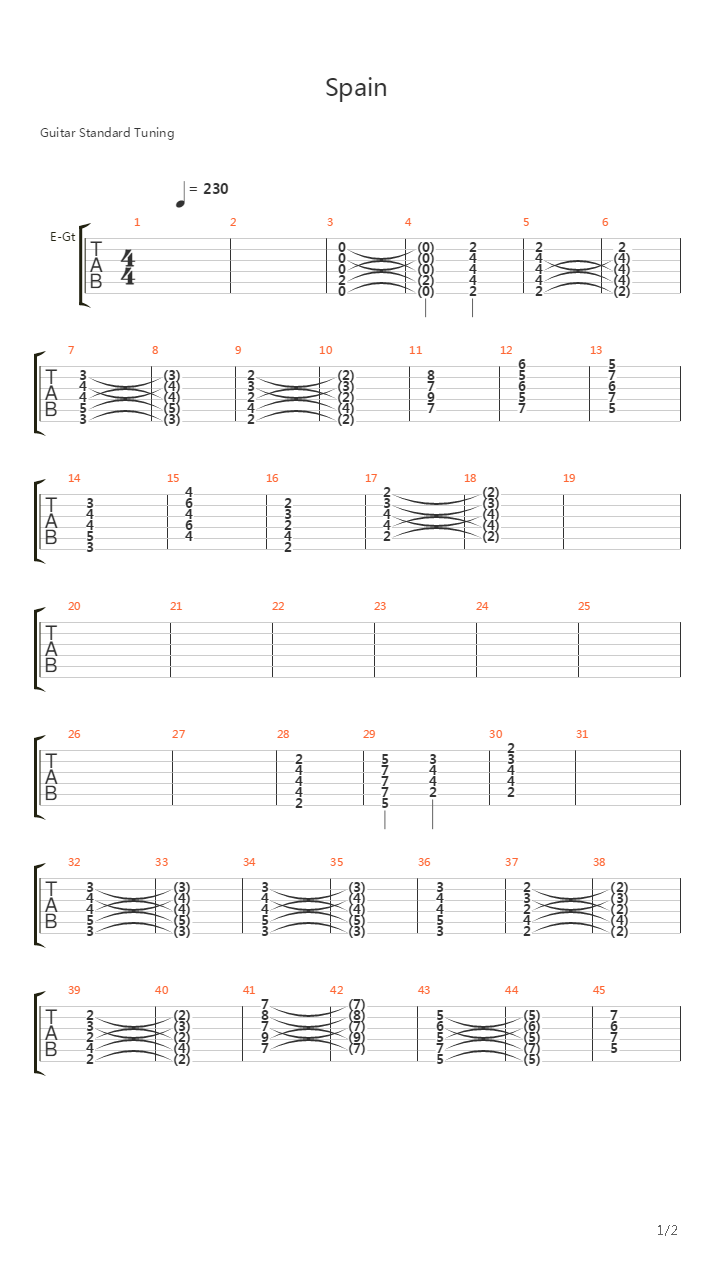 Spain吉他谱