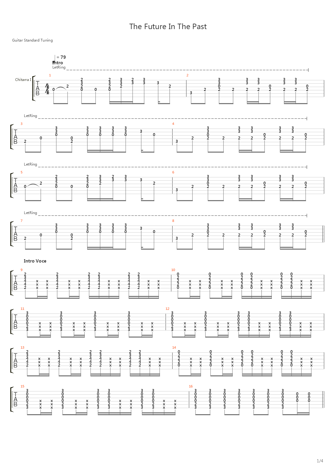 Future In The Past吉他谱