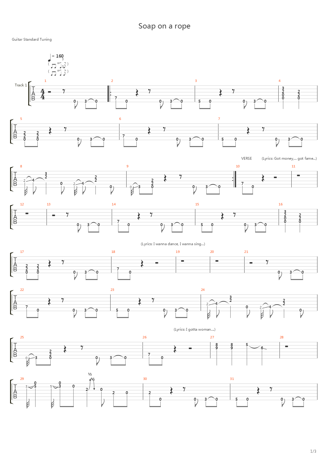 Soap On A Rope吉他谱