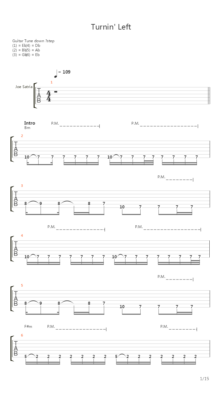 Turnin Left吉他谱