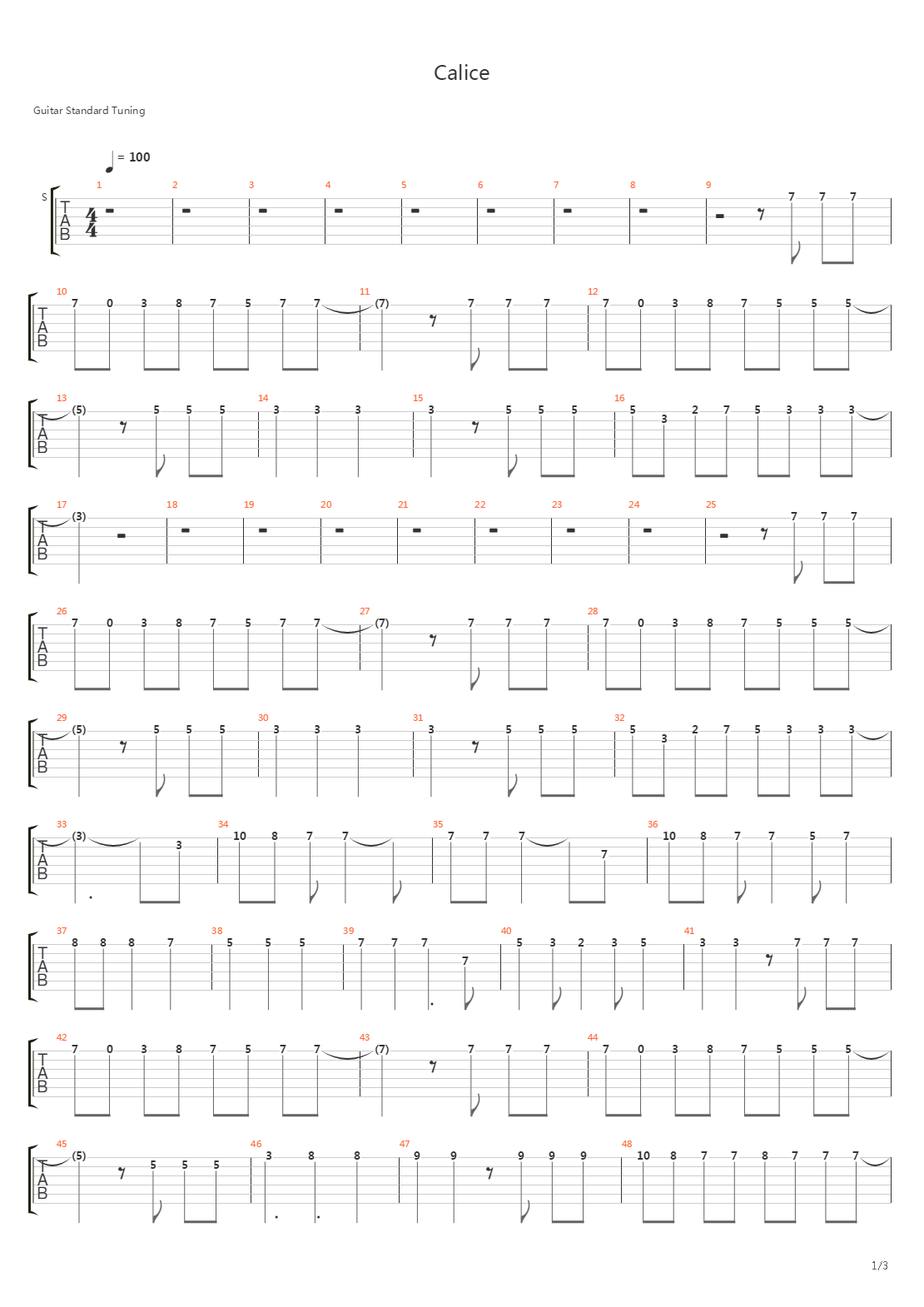 Calice吉他谱