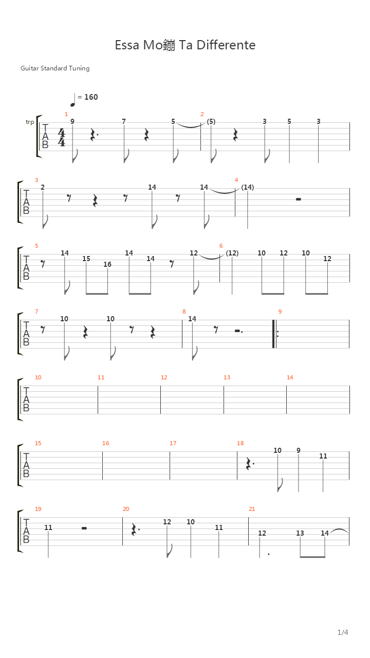 Essa Moca Ta Diferente吉他谱