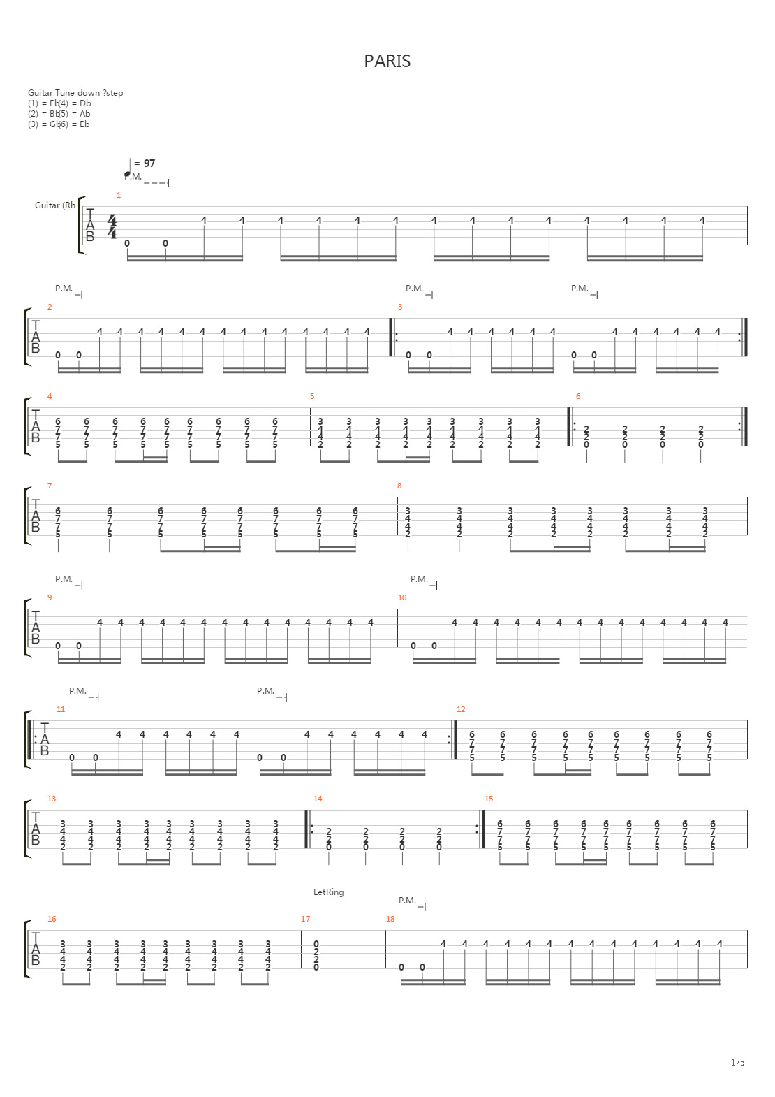 Paris吉他谱