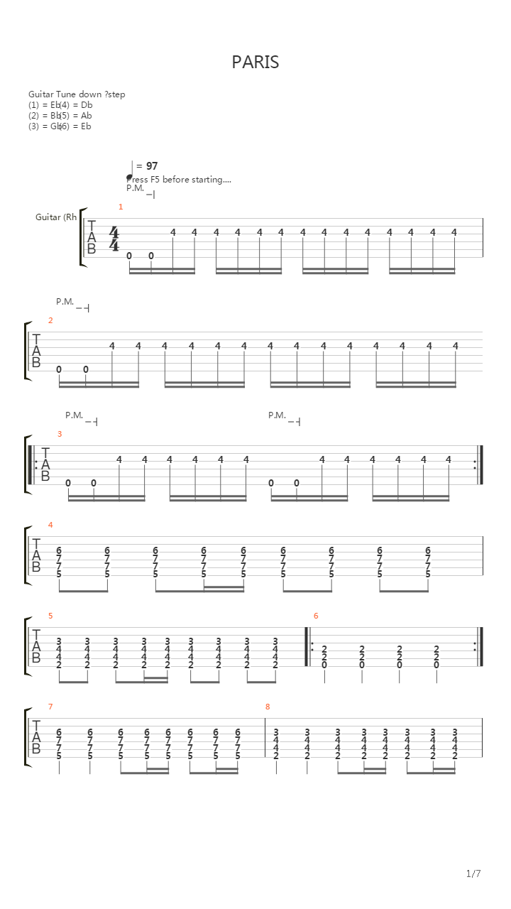 Paris吉他谱
