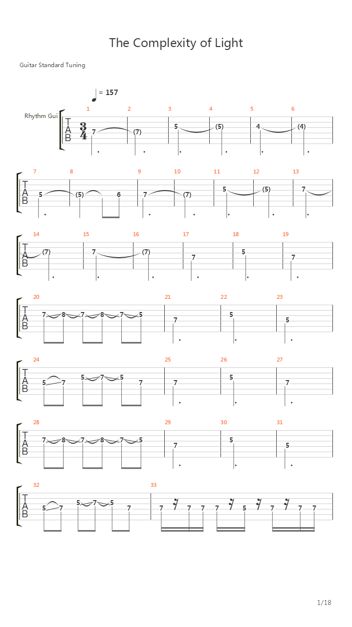 The Complexity Of Light吉他谱