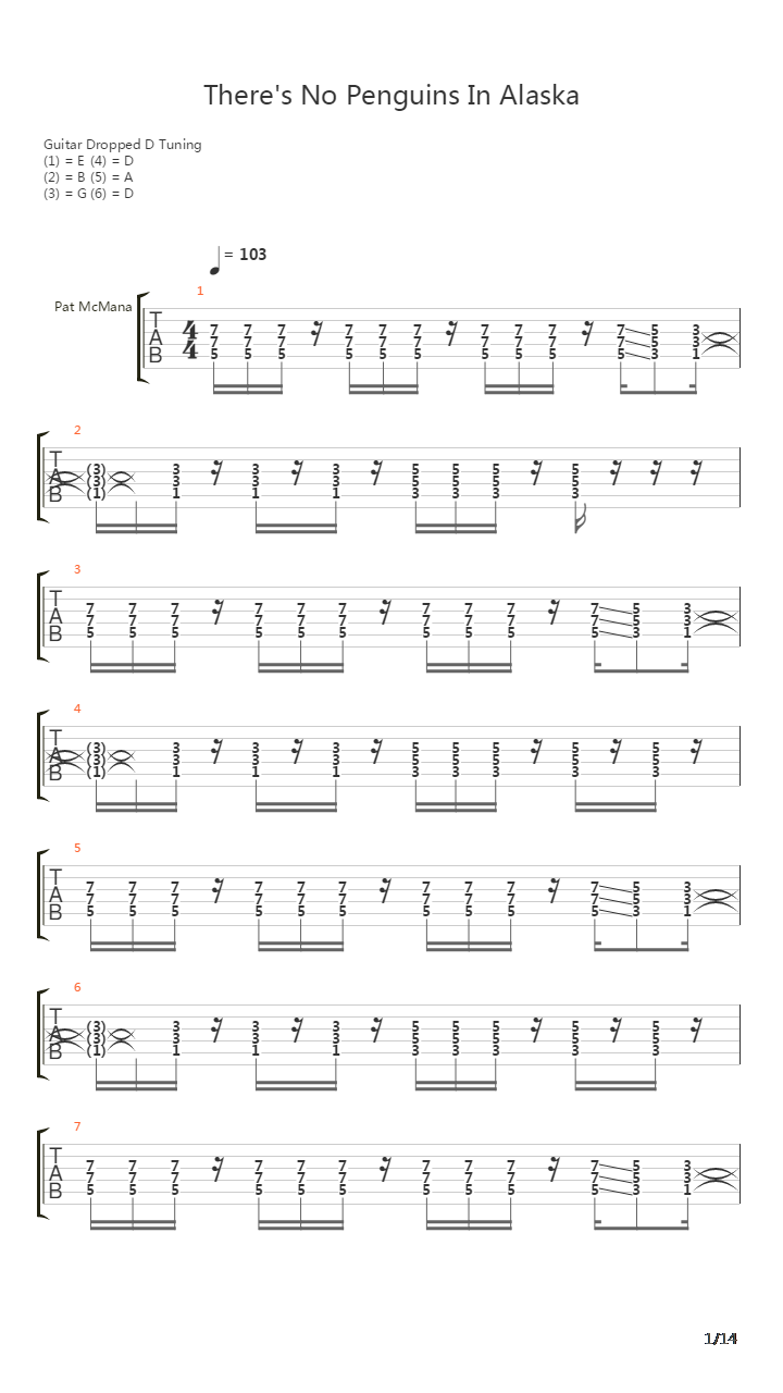Theres No Penguins In Alaska吉他谱