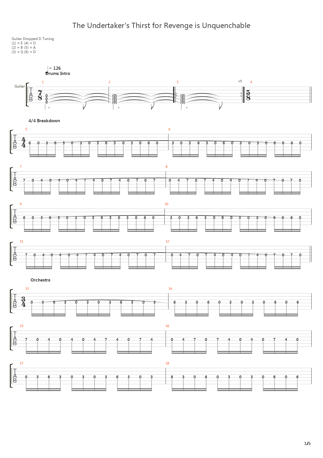 Undertakers Thirst For Revenge Is Unquenchable吉他谱