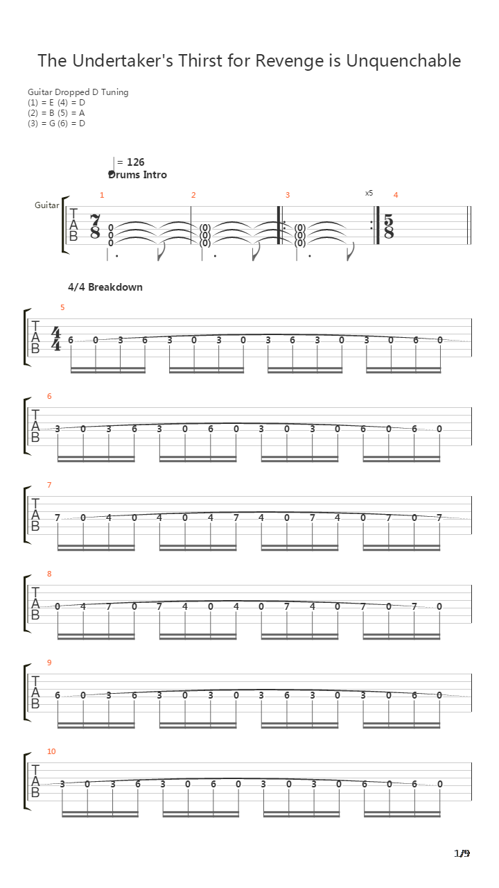 Undertakers Thirst For Revenge Is Unquenchable吉他谱