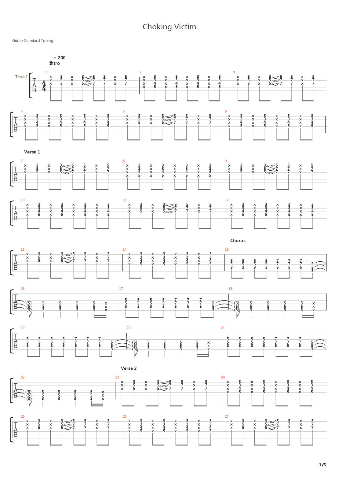Choking Victim吉他谱