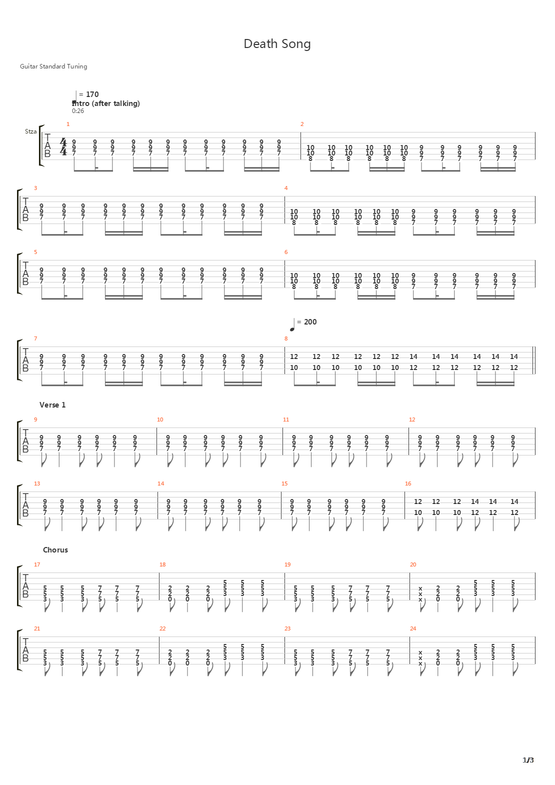 Death Song吉他谱