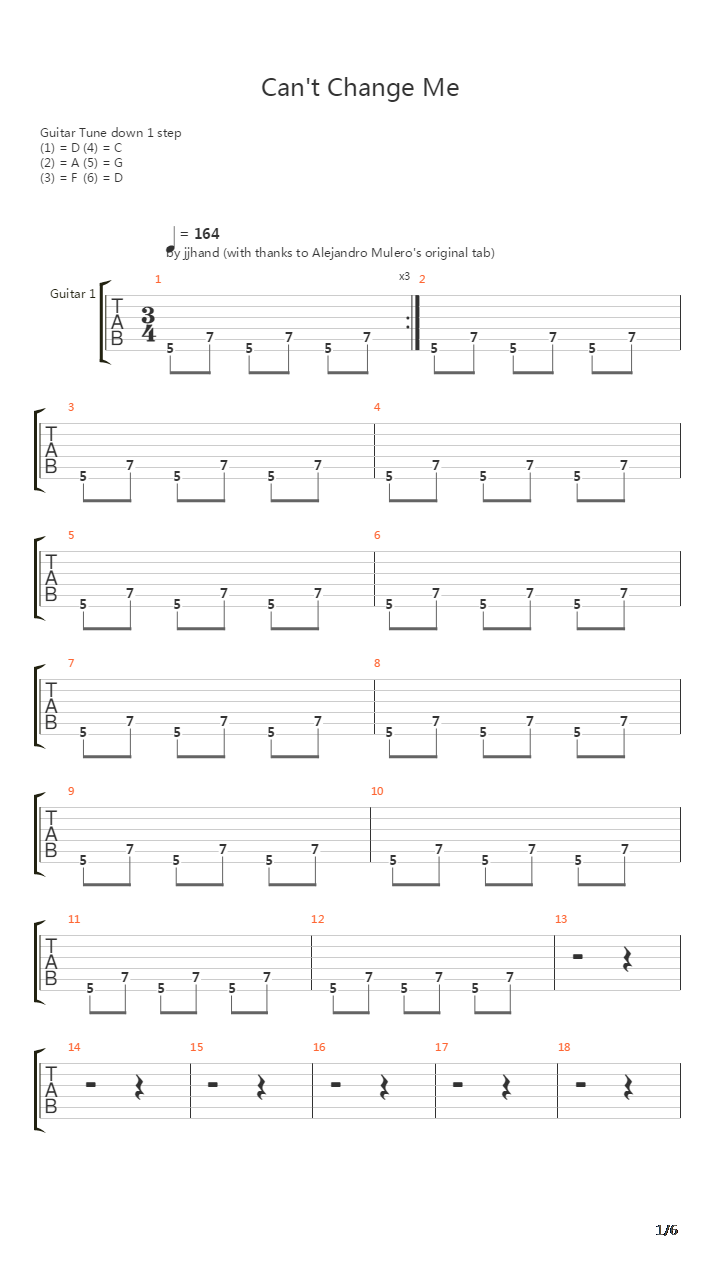 Cant Change Me吉他谱