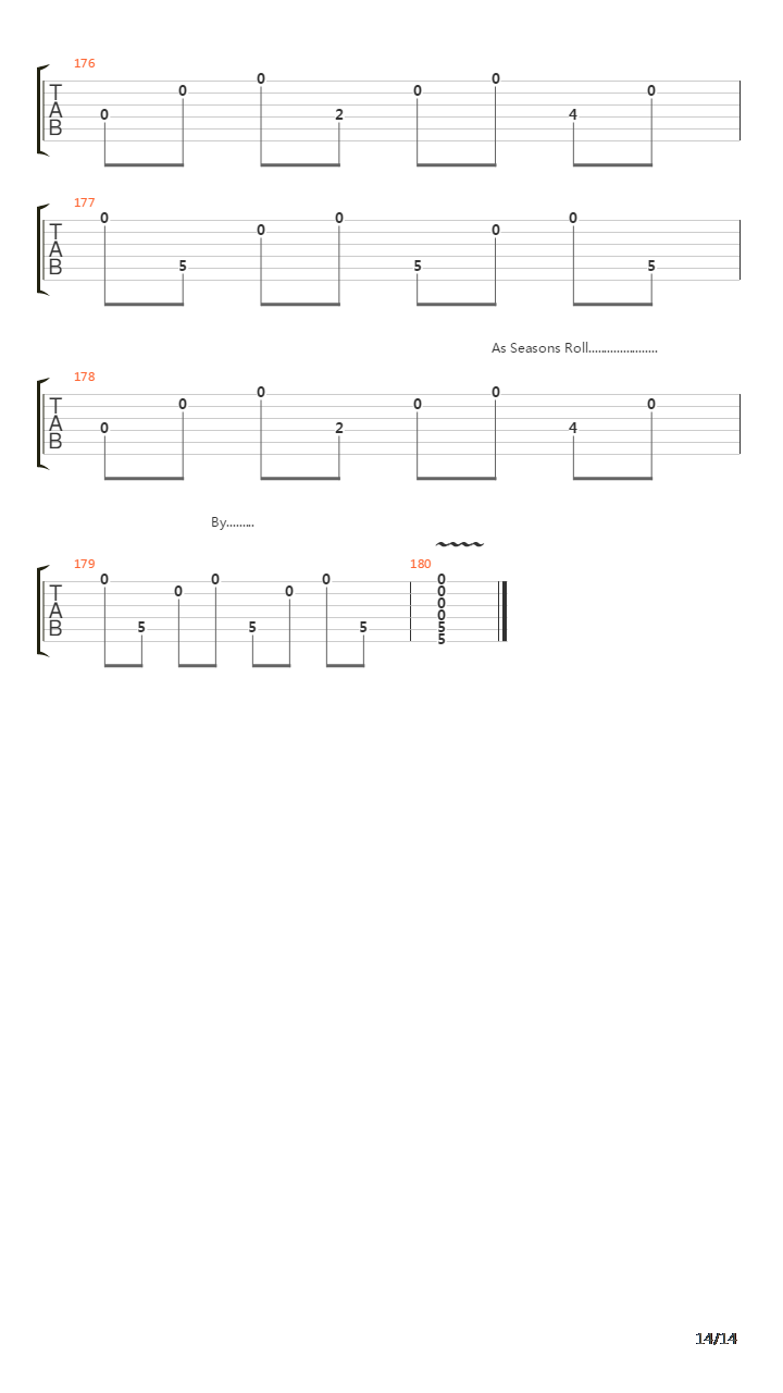Seasons吉他谱
