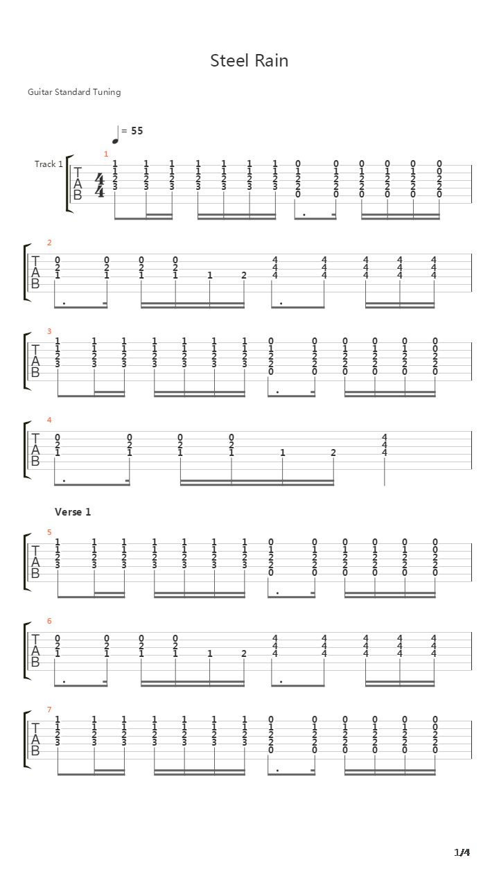 Steel Rain吉他谱