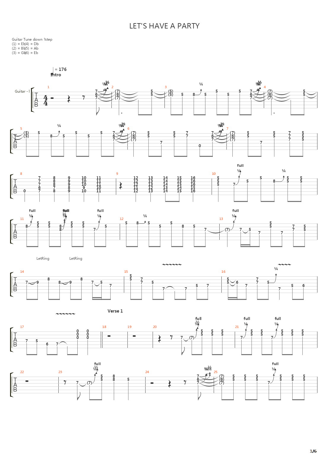 Lets Have A Party吉他谱
