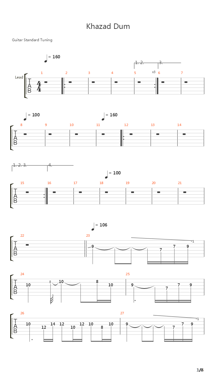 Khazad Dum吉他谱