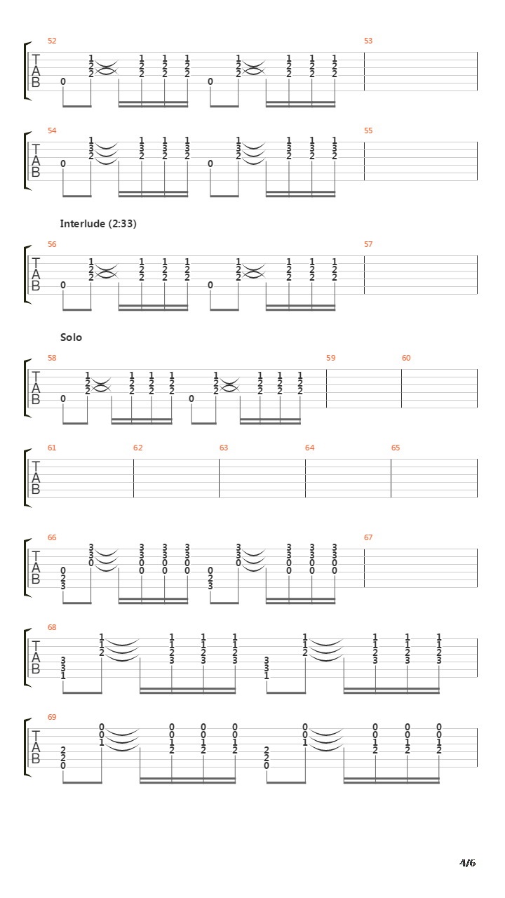 Auberge吉他谱