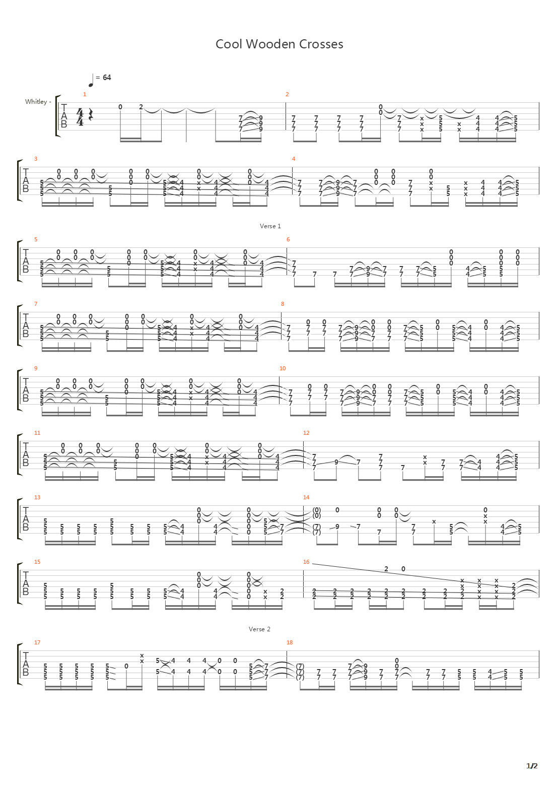 Cool Wooden Crosses吉他谱