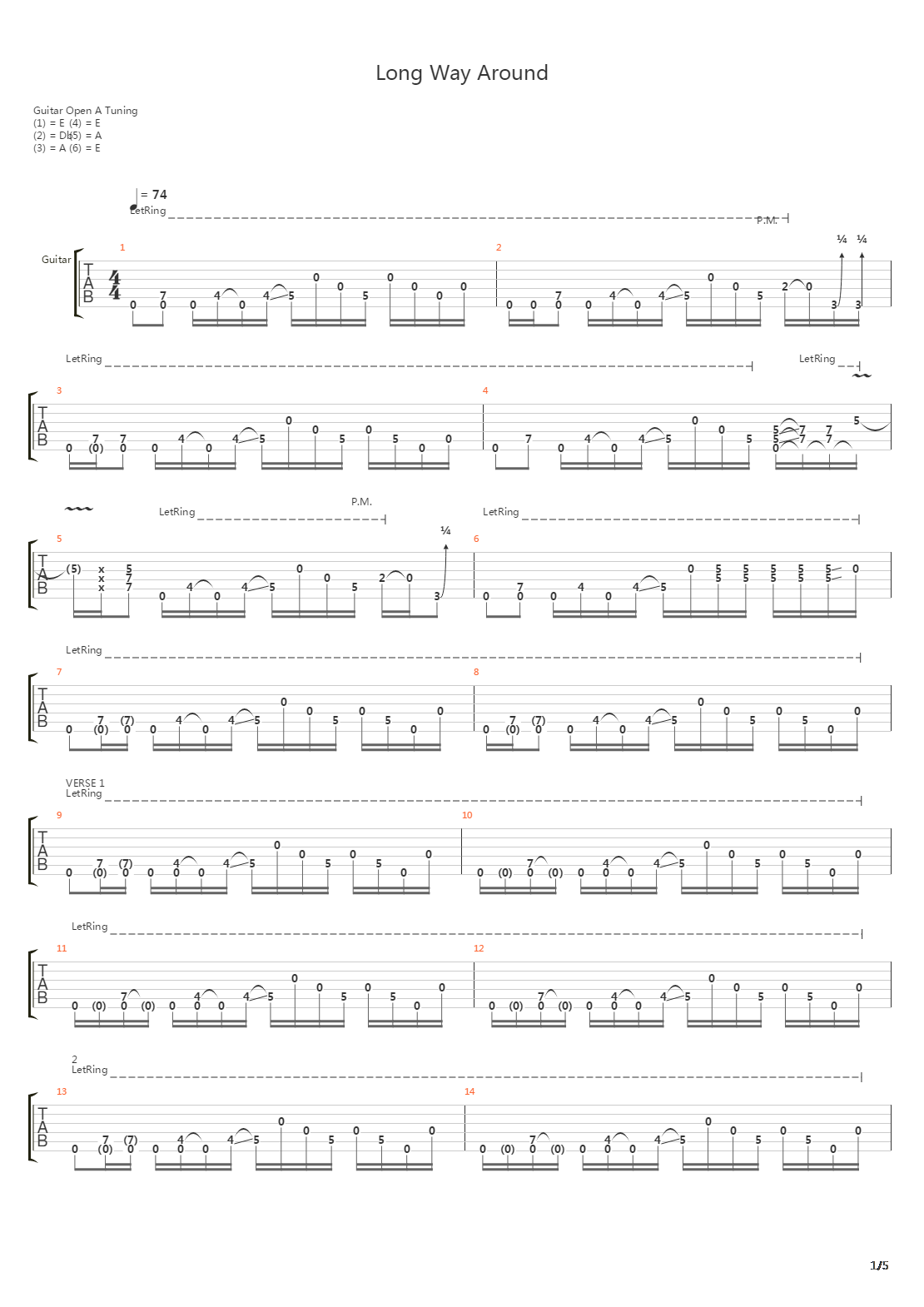 Long Way Around吉他谱