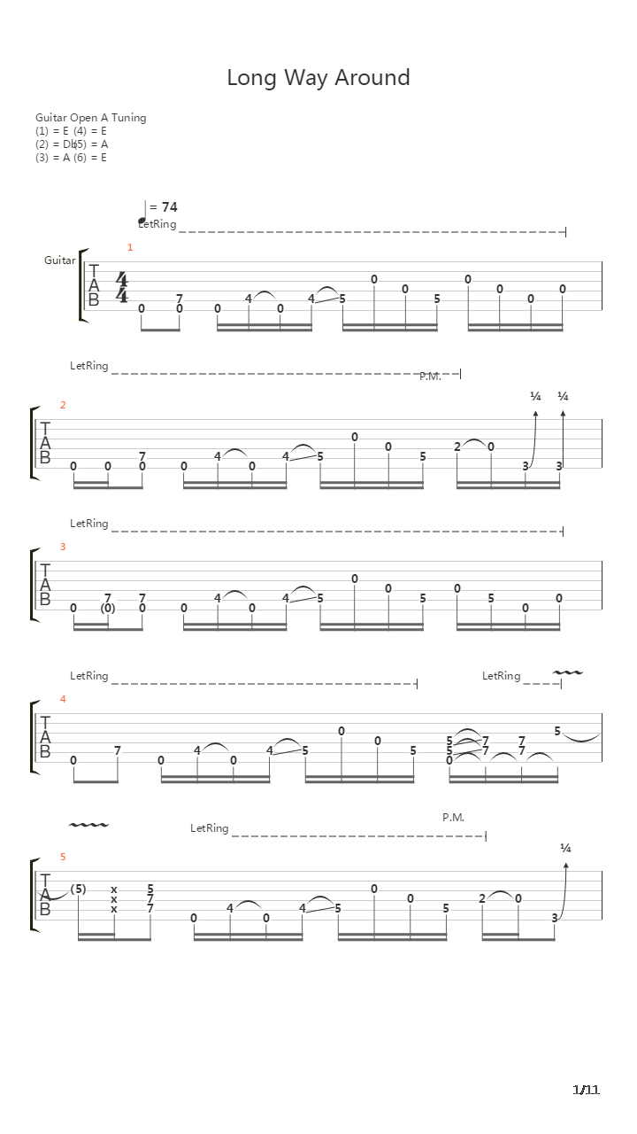 Long Way Around吉他谱