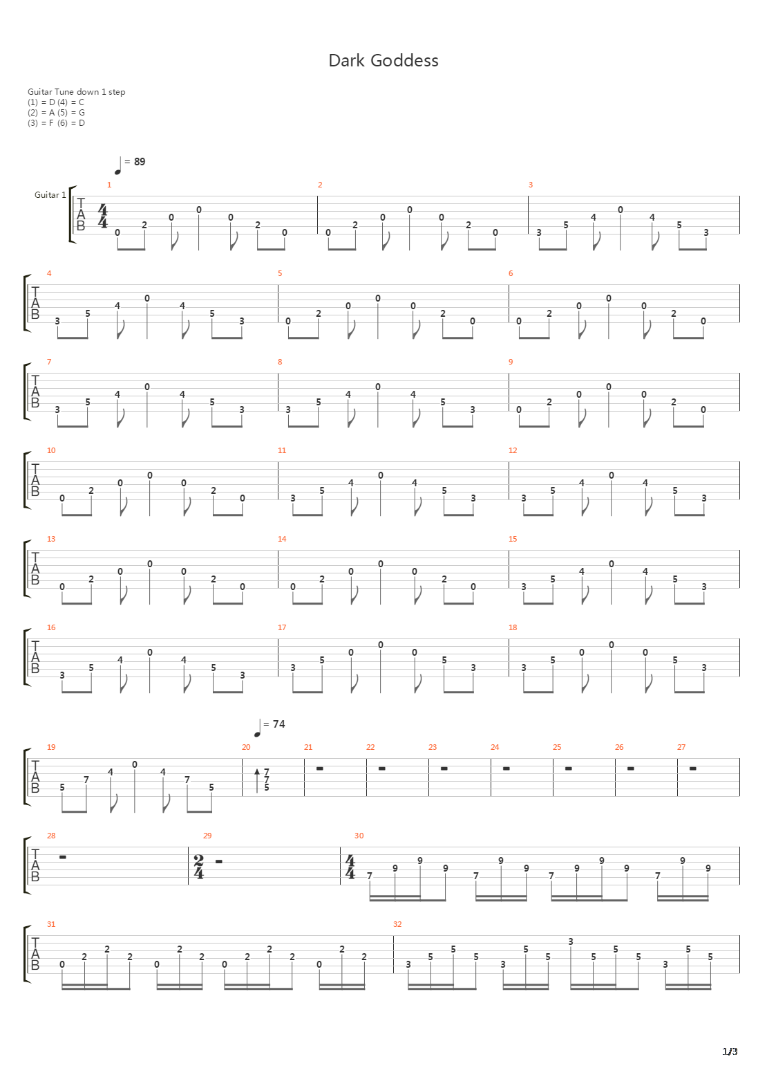Dark Goddess吉他谱