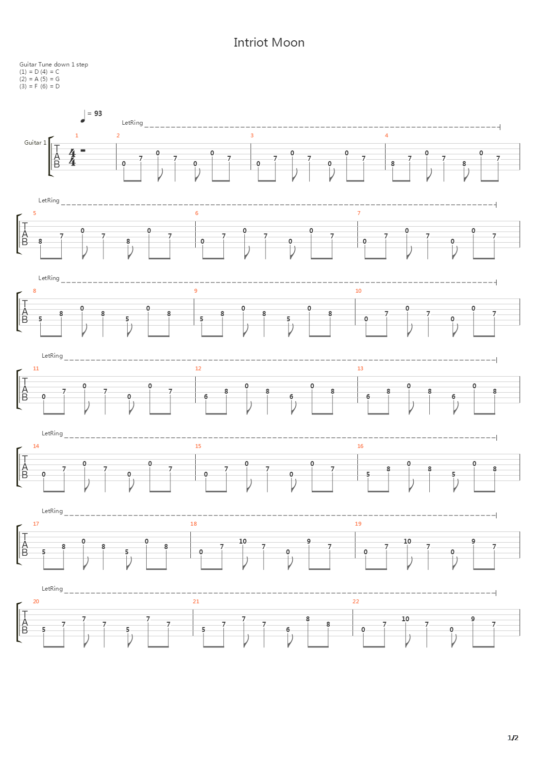 Introit Moon吉他谱