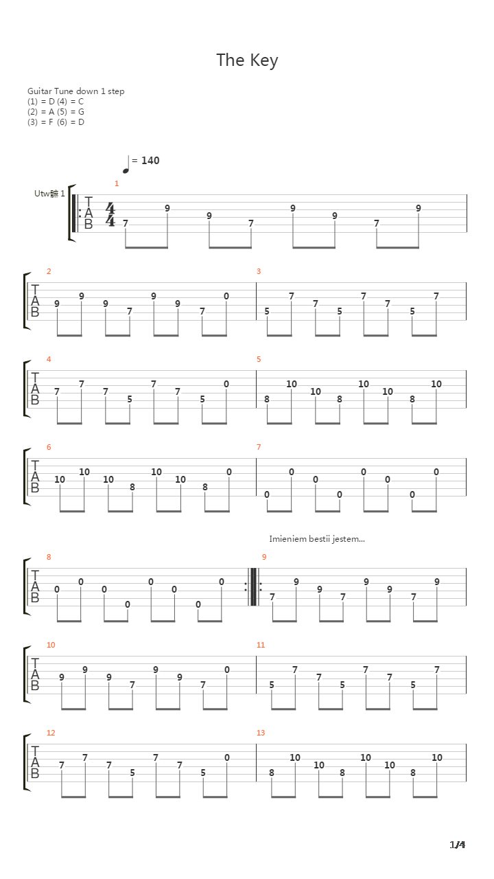 The Key吉他谱