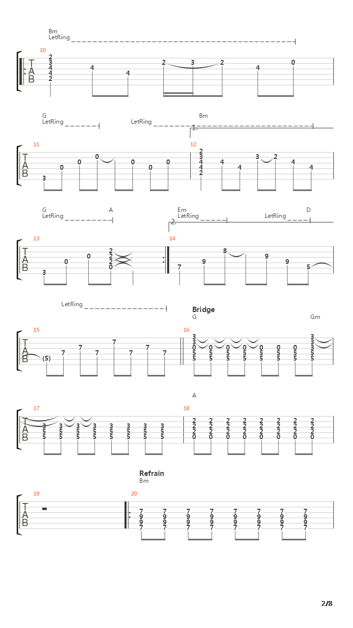 Nie Genug吉他谱